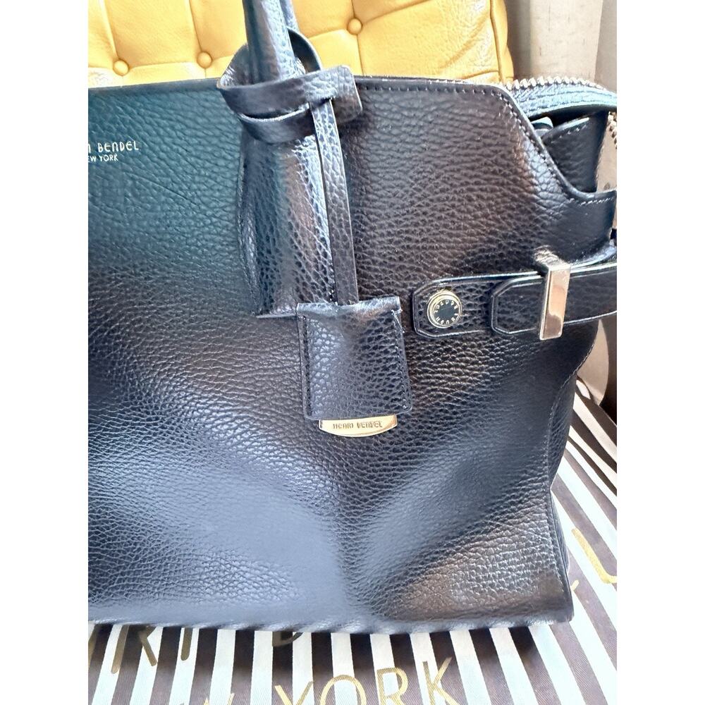 Henri Bendel Black Pebble Leather Tote with Gold Hardware Authentic - Picture 10 of 16